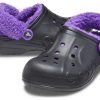 Crocs Baya Lined Fuzz Strap Clogs “Black Purple” 20663309V