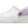 Crocs Classic Baya Lined Fuzz-Strap Clog “White Lila” 206633-577