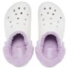 Crocs Classic Baya Lined Fuzz-Strap Clog “White Lila” 206633-577