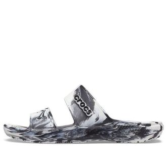 Crocs Classic Clog Marble Beach Sports Slippers Unisex White Black 207701-103 Crocs Classic Clog Marble Beach Sports Slippers Unisex White Black 207701-103