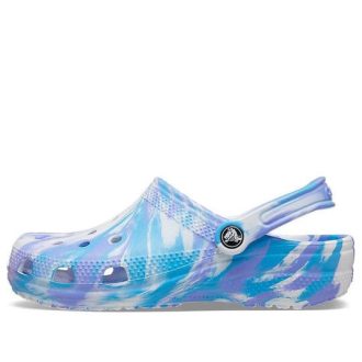 Crocs Classic Clog Marble Beach Sports Unisex White Blue Sandals “White Blue” 206867-1FK Crocs Classic Clog Marble Beach Sports Unisex White Blue Sandals “White Blue” 206867-1FK