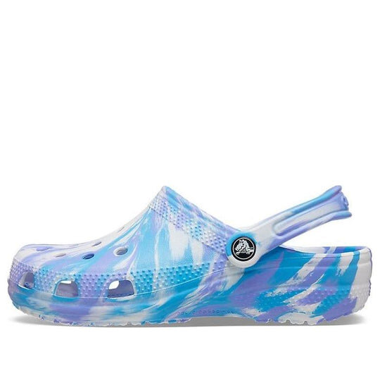 Crocs Classic Clog Marble Beach Sports Unisex White Blue Sandals “White Blue” 206867-1FK Crocs Classic Clog Marble Beach Sports Unisex White Blue Sandals “White Blue” 206867-1FK