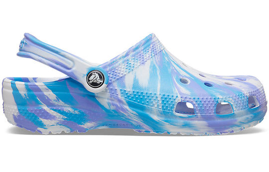 Crocs Classic Clog Marble Beach Sports Unisex White Blue Sandals “White Blue” 206867-1FK Crocs Classic Clog Marble Beach Sports Unisex White Blue Sandals “White Blue” 206867-1FK