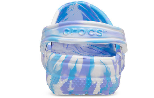 Crocs Classic Clog Marble Beach Sports Unisex White Blue Sandals “White Blue” 206867-1FK Crocs Classic Clog Marble Beach Sports Unisex White Blue Sandals “White Blue” 206867-1FK