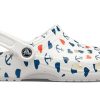 Crocs Classic Clog Printing Sandals White Blue 206053-94S
