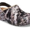 Crocs Classic Lined Bleach Dye Clogs “Black White Beige” 207299-001