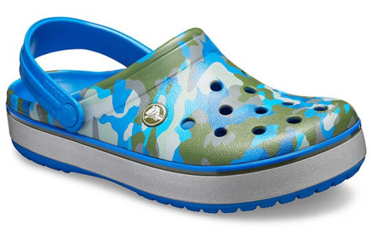 Crocs Crocband Printed Sandals Blue Camouflage Unisex 205834-4JU Crocs Crocband Printed Sandals Blue Camouflage Unisex 205834-4JU
