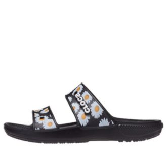 Crocs Daisy Lightweight Wear-Resistant Sports Slippers Unisex Black White 207284-0ZI