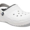 Crocs (GS) Classic Lined Clogs “White Grey” 207009-10M