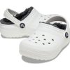 Crocs (GS) Classic Lined Clogs “White Grey” 207009-10M