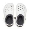 Crocs (GS) Classic Lined Clogs “White Grey” 207009-10M