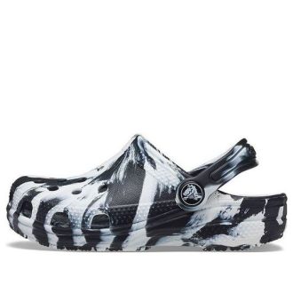 Crocs (GS) Classic Marbled Clogs “Black White” 207002-103