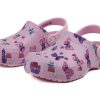 Crocs (PS) Classic clog Butterfly Pattern Outdoor Flat Heel Sports Pink Sandals 206414-6GD