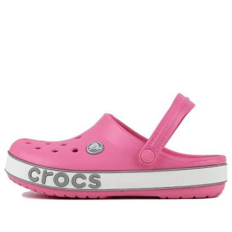 Crocs (PS) Crocband Bold Logo Outdoor Flat Heel Minimalistic Sports Pink Sandals 206022-65Y