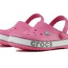 Crocs (PS) Crocband Bold Logo Outdoor Flat Heel Minimalistic Sports Pink Sandals 206022-65Y