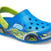 Crocs (PS) Funny Pattern Flat Heel Sports Blue Sandals 207074-4JL