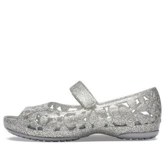 Crocs (PS) Isabella Flower Flat “Silver” 205461-040