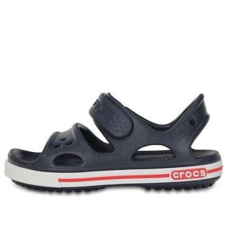 Crocs (PS) Velcro Flat Sports Deep Blue Sandals 14854-462