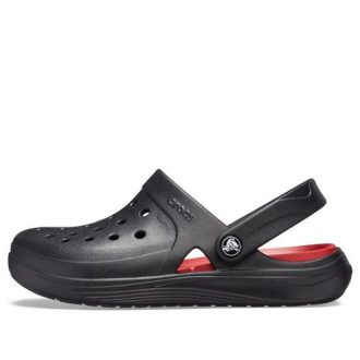 Crocs Reviva Beach Sandals Black Red 205852-0BU