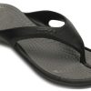 Crocs Soft Sole Cozy Flip-Flops Unisex Black Gray 10024-05M
