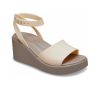 Crocs (WMNS) Brooklyn Ankle Strap Wedge Sandals “Cream White Brown” 209406-2DS