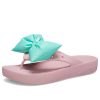 Crocs (WMNS) Classic Platform Bow Flip Flops “Pink Teal” 210182-606