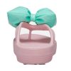 Crocs (WMNS) Classic Platform Bow Flip Flops “Pink Teal” 210182-606