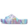 Crocs (WMNS) Classic Platform Palm Print Slide “Blue Multi-Color” 208607-4NQ