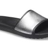 Crocs (WMNS) Sloane Shine Low Slide Flat Casual Black Silver Slippers “Black Silver” 206921-001 Crocs (WMNS) Sloane Shine Low Slide Flat Casual Black Silver Slippers “Black Silver” 206921-001