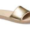 Crocs (WMNS) Sloane Shine Low Slide Minimalistic Casual Flat Brown Gold Color Slippers “Brown Gold” 206921-212